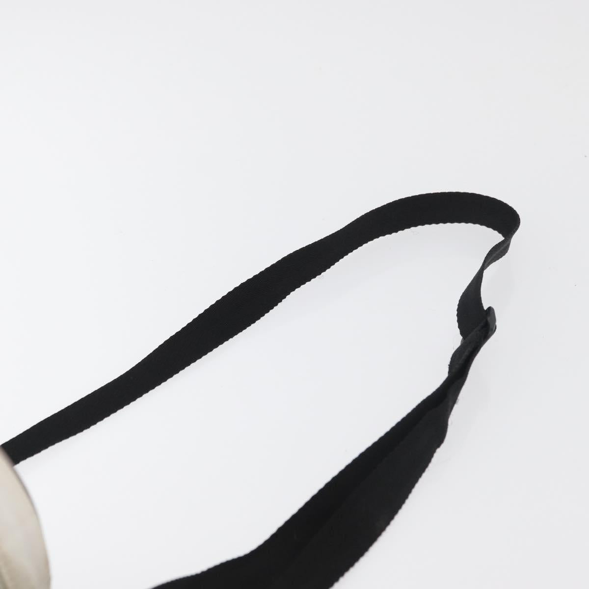 CHANEL Sports Choco Bar Shoulder Bag Nylon White Silver CC Auth 126116A