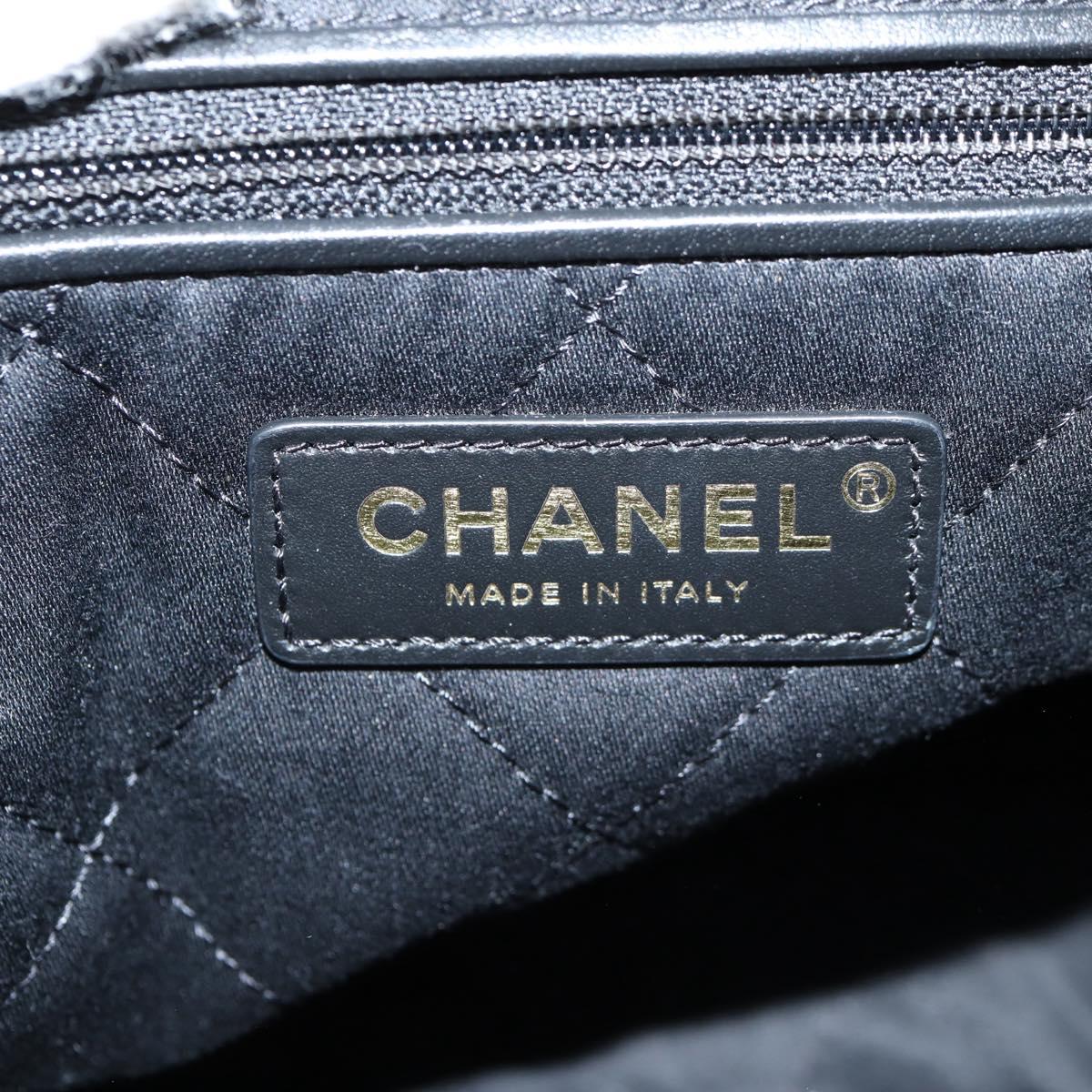CHANEL Chain Shoulder Bag Tweed Black Gold CC Auth 126118SM