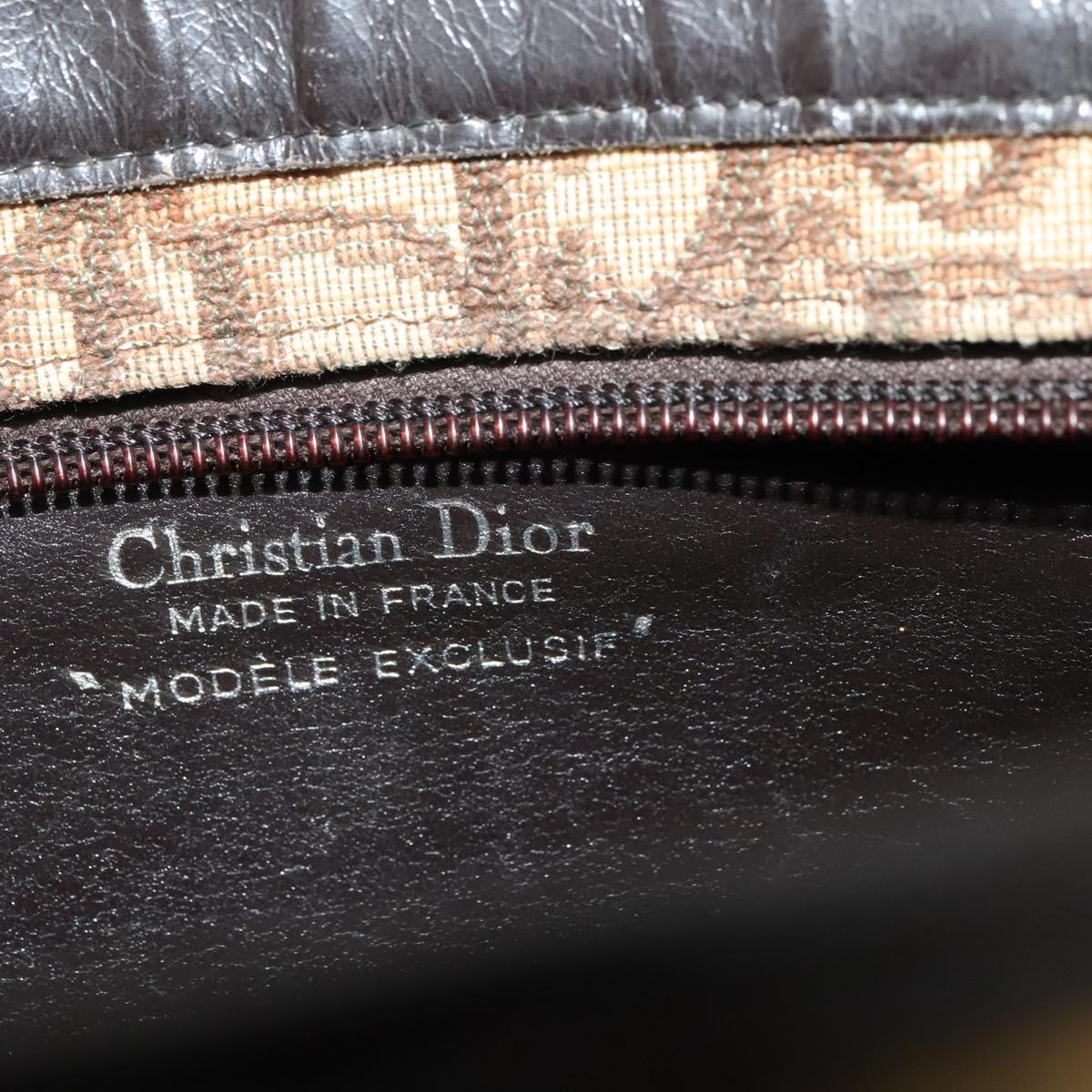 Christian Dior Trotter Canvas Shoulder Bag Beige Auth 126128