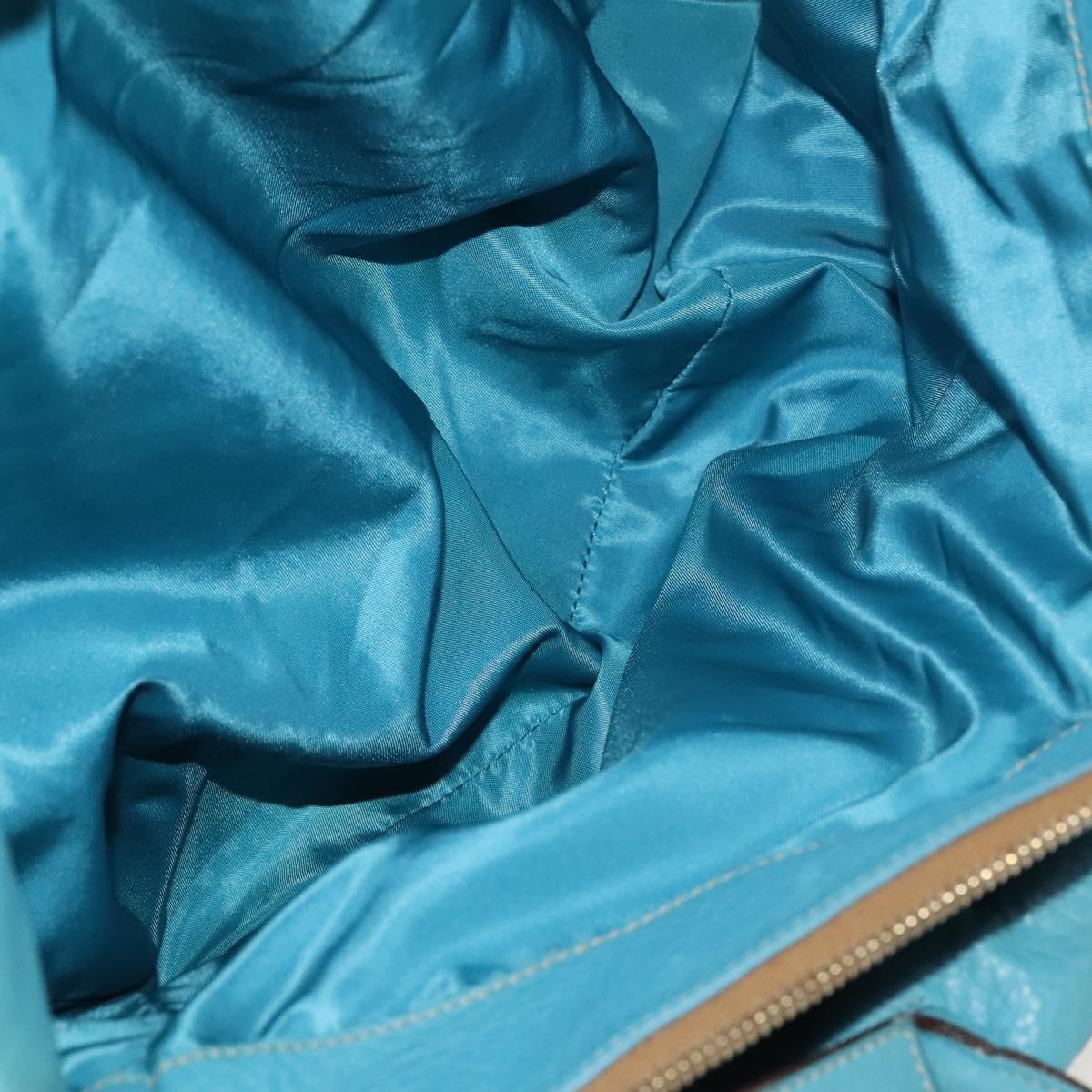 PRADA Shoulder Bag Nylon Leather 2Set Blue Gray Auth 126134