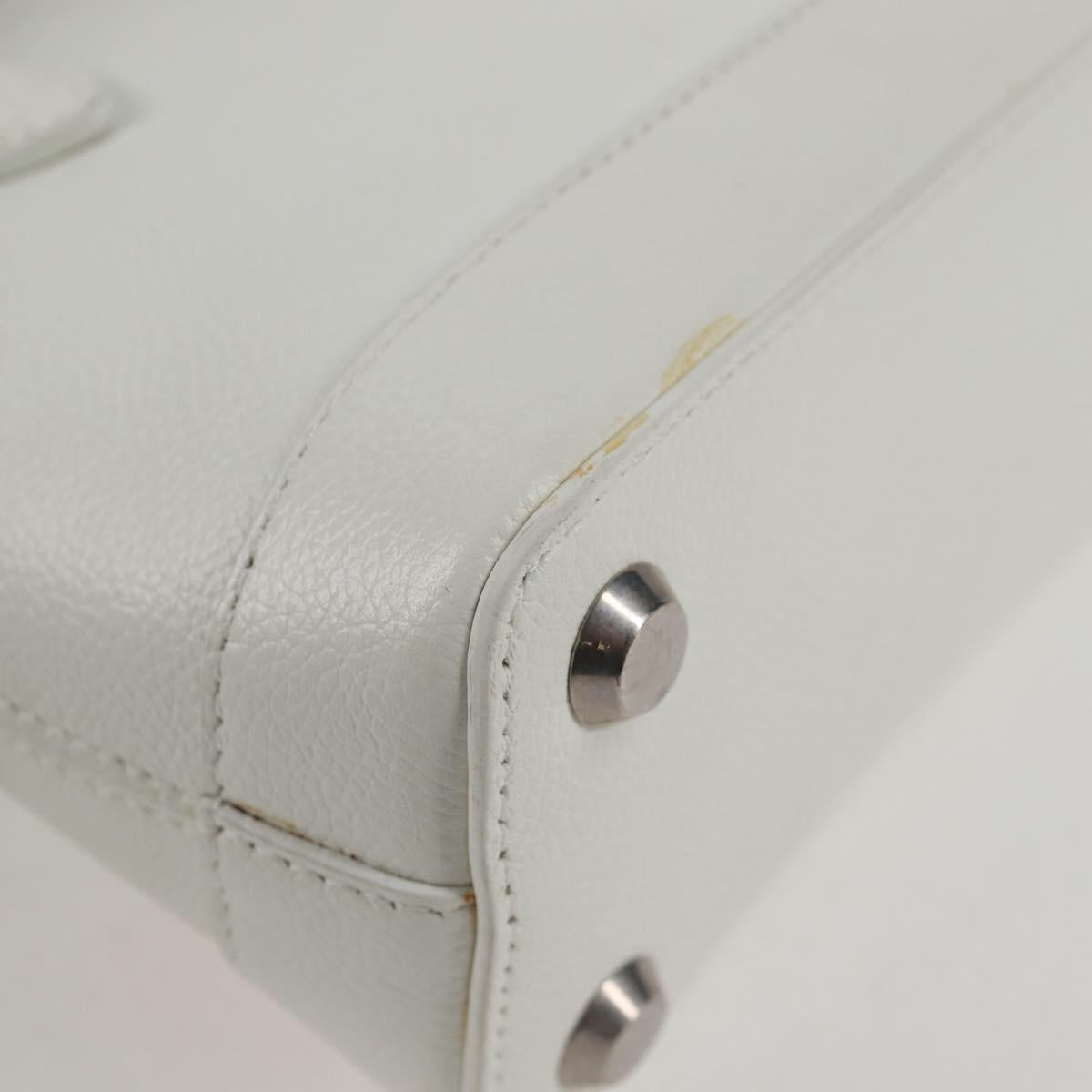 BALENCIAGA Ville Top Handle Hand Bag Leather 2way White 550646 Auth 126183M