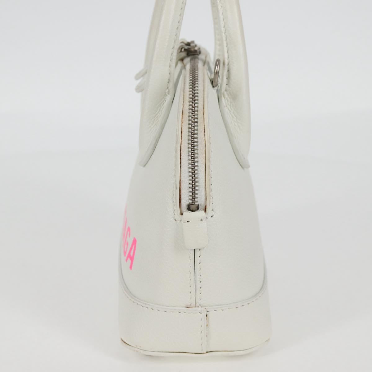 BALENCIAGA Ville Top Handle Hand Bag Leather 2way White 550646 Auth 126183M