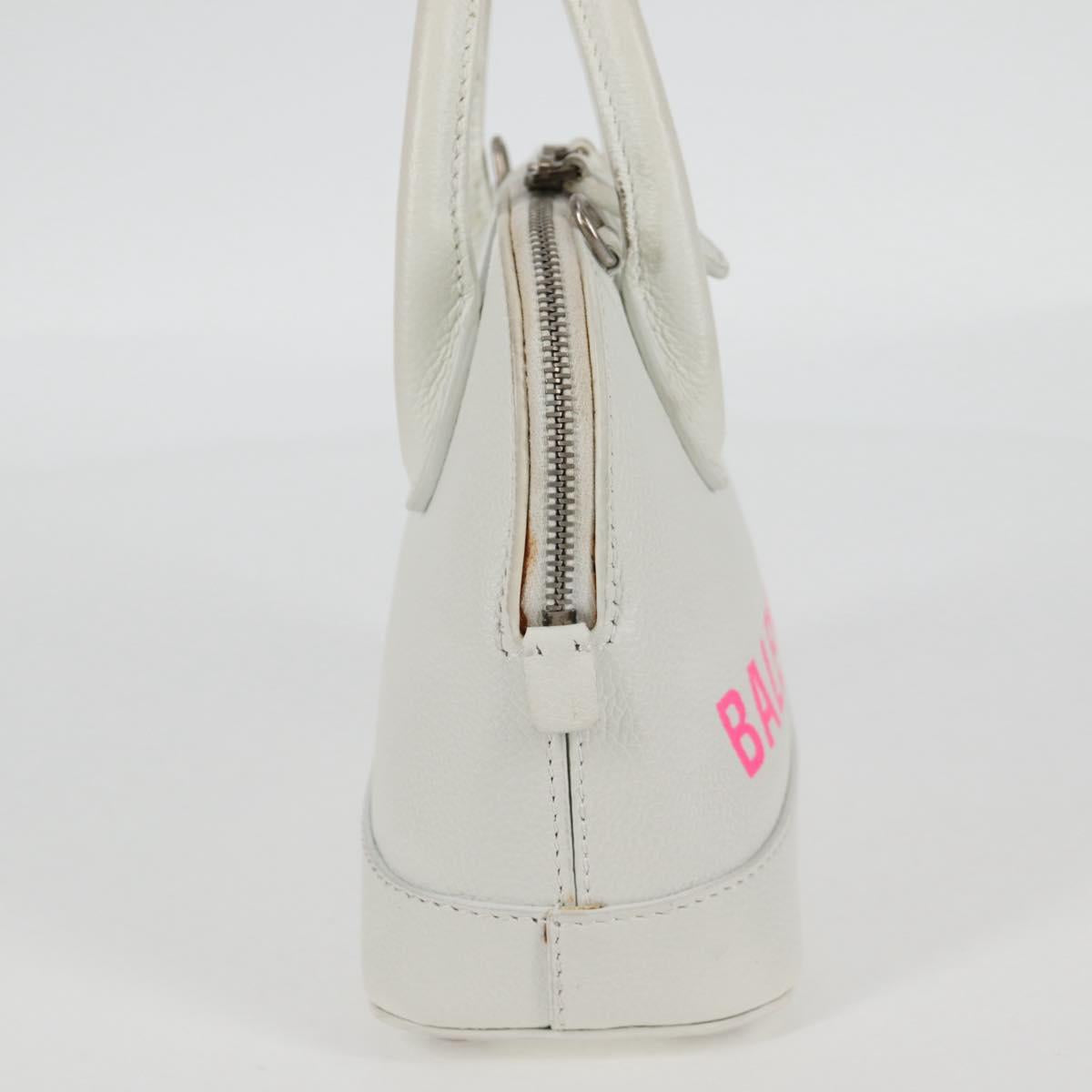 BALENCIAGA Ville Top Handle Hand Bag Leather 2way White 550646 Auth 126183M