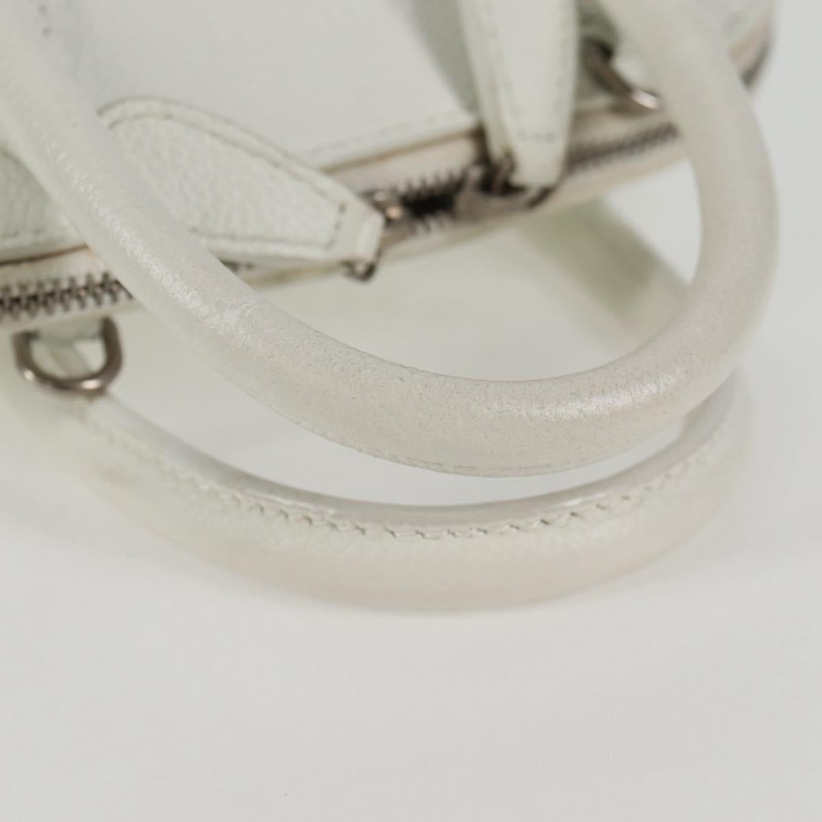 BALENCIAGA Ville Top Handle Hand Bag Leather 2way White 550646 Auth 126183M