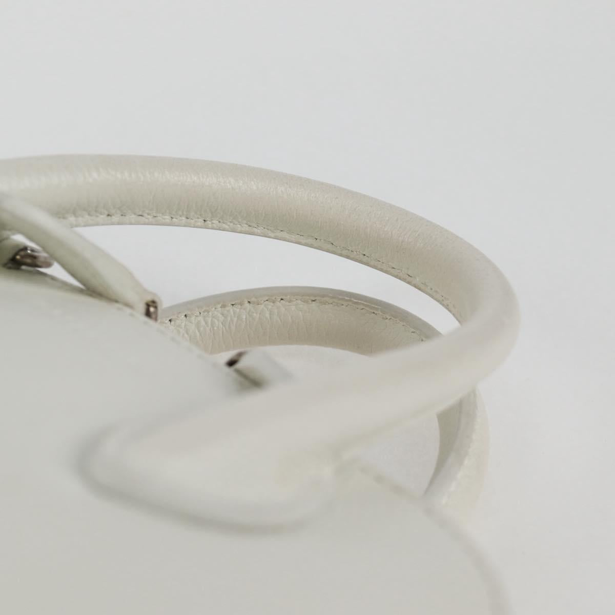 BALENCIAGA Ville Top Handle Hand Bag Leather 2way White 550646 Auth 126183M