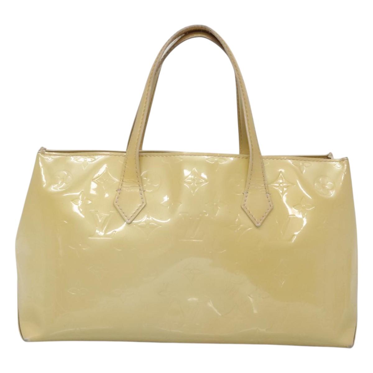 LOUIS VUITTON Monogram Vernis Wilshire PM Hand Bag Broncorail M91452 Auth 126194