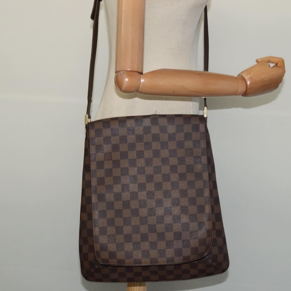 LOUIS VUITTON Damier Ebene Musette Shoulder Bag N51302 LV Auth 126199