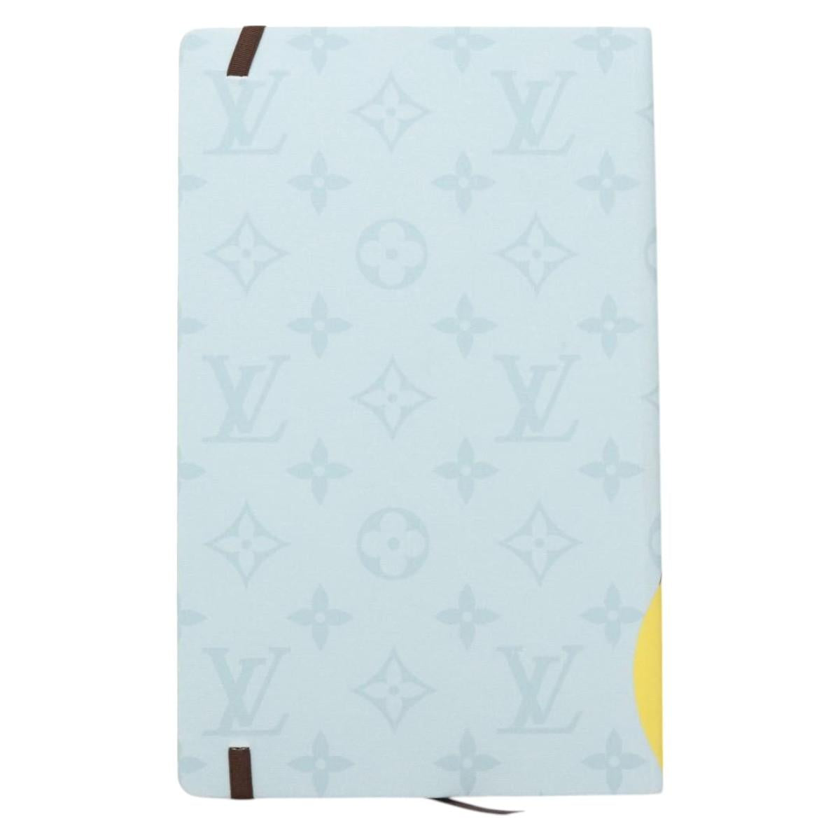 LOUIS VUITTON Monogram Notebook MM Jane Note Cover Light Blue GI1119 Auth 126202