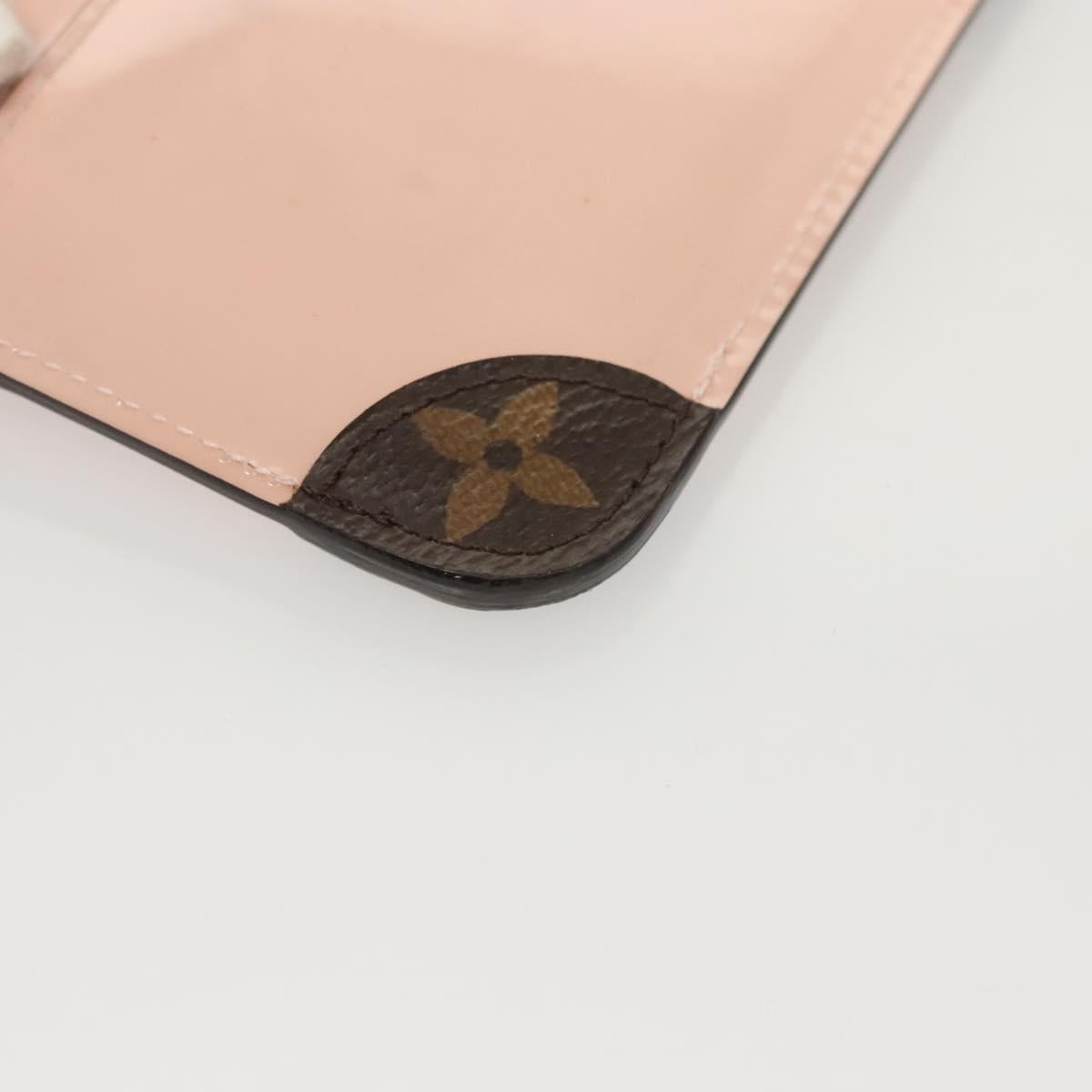 LOUIS VUITTON Vernis Porte Cartes Simple Rose Valerine M63855 LV Auth 126207