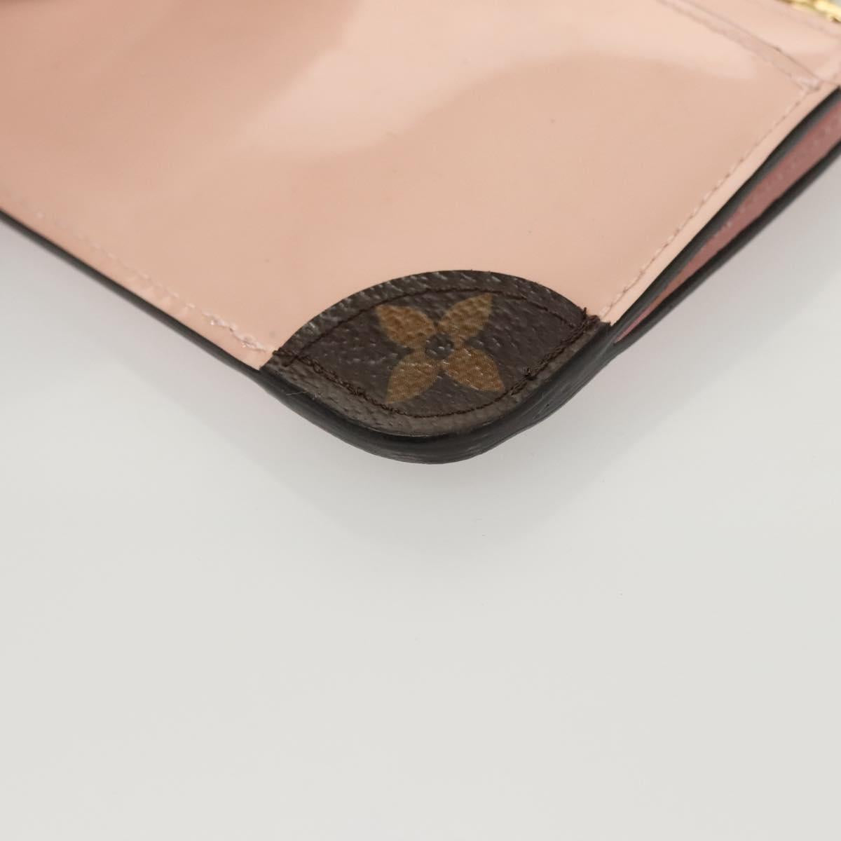 LOUIS VUITTON Vernis Porte Cartes Simple Rose Valerine M63855 LV Auth 126207