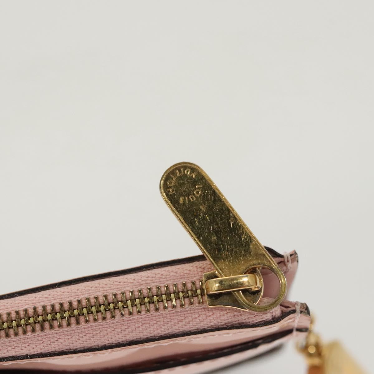 LOUIS VUITTON Vernis Porte Cartes Simple Rose Valerine M63855 LV Auth 126207