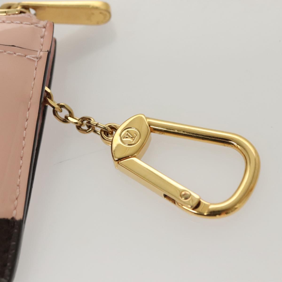 LOUIS VUITTON Vernis Porte Cartes Simple Rose Valerine M63855 LV Auth 126207
