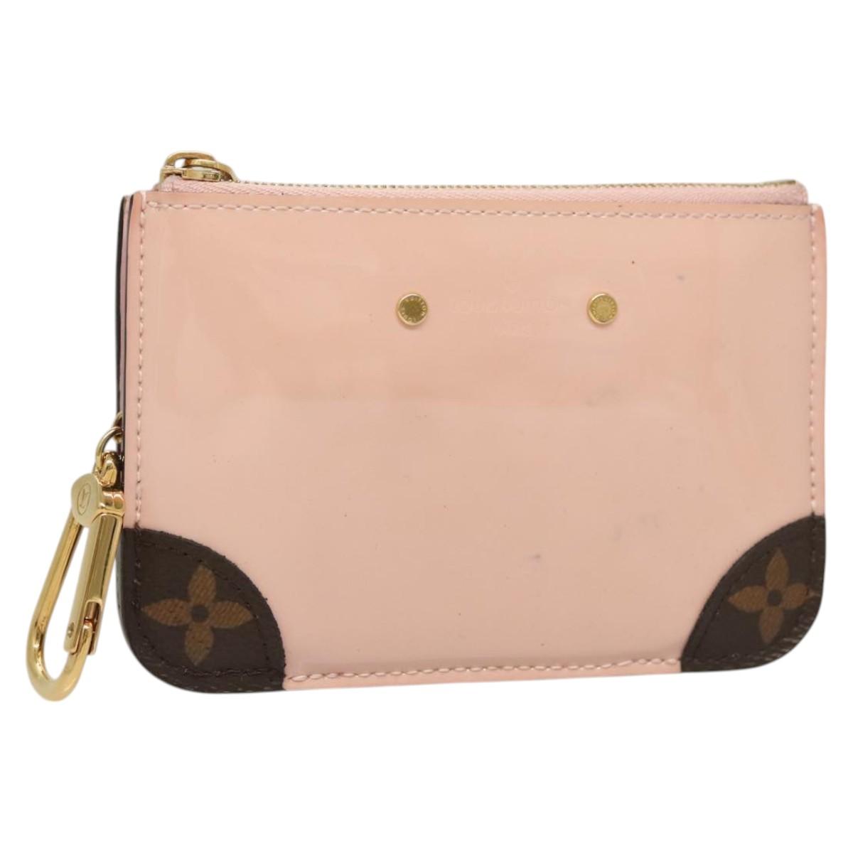 LOUIS VUITTON Vernis Porte Cartes Simple Rose Valerine M63855 LV Auth 126207