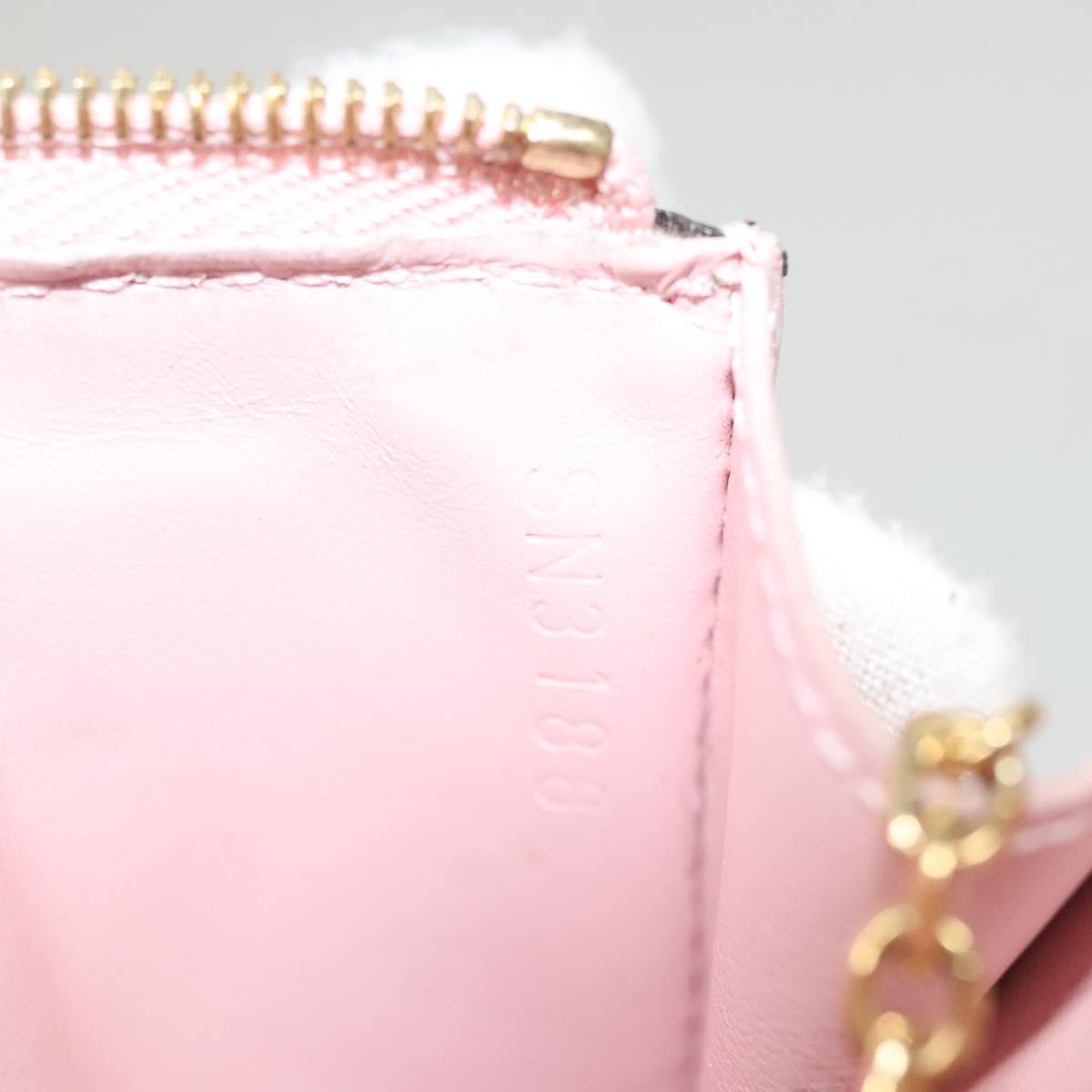 LOUIS VUITTON Vernis Porte Cartes Simple Rose Valerine M63855 LV Auth 126207