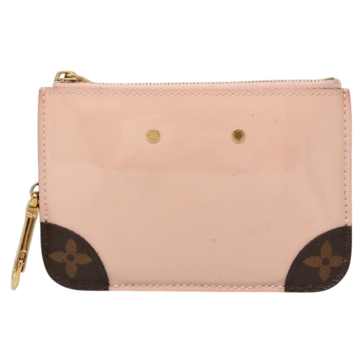 LOUIS VUITTON Vernis Porte Cartes Simple Rose Valerine M63855 LV Auth 126207