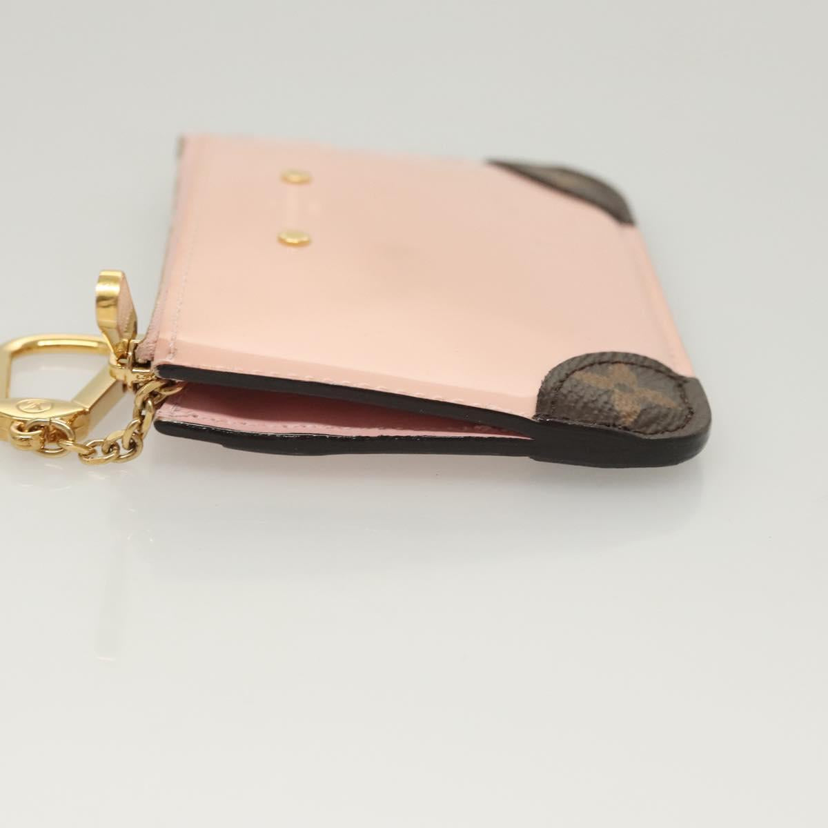 LOUIS VUITTON Vernis Porte Cartes Simple Rose Valerine M63855 LV Auth 126207