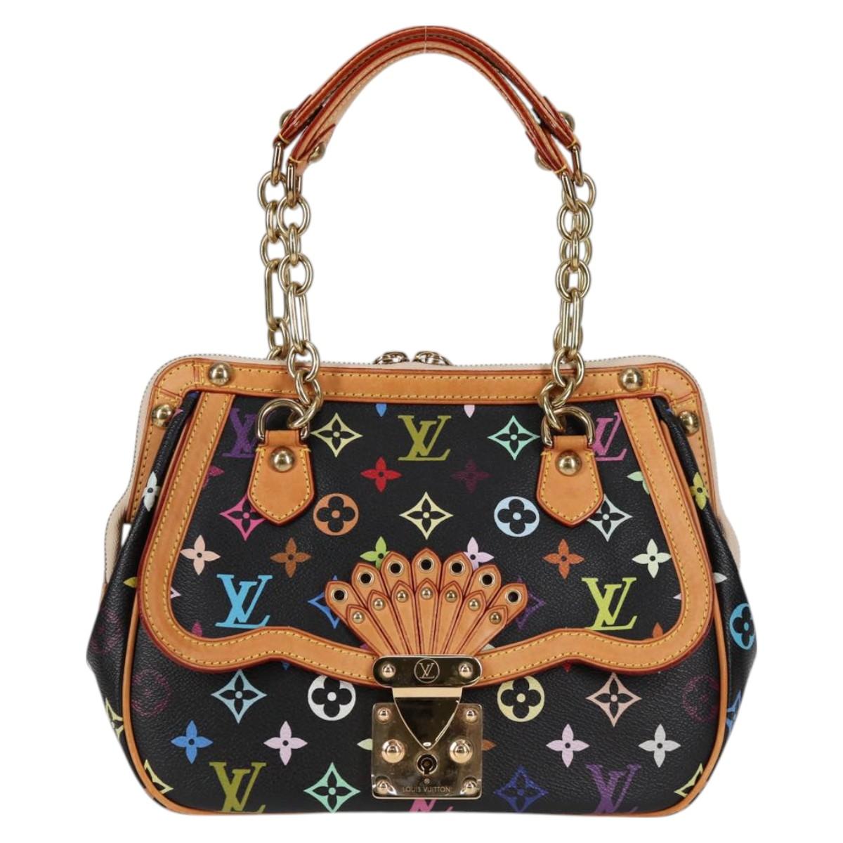 LOUIS VUITTON Monogram Multicolor Gracie MM Hand Bag Black M92591 Auth 126225SV