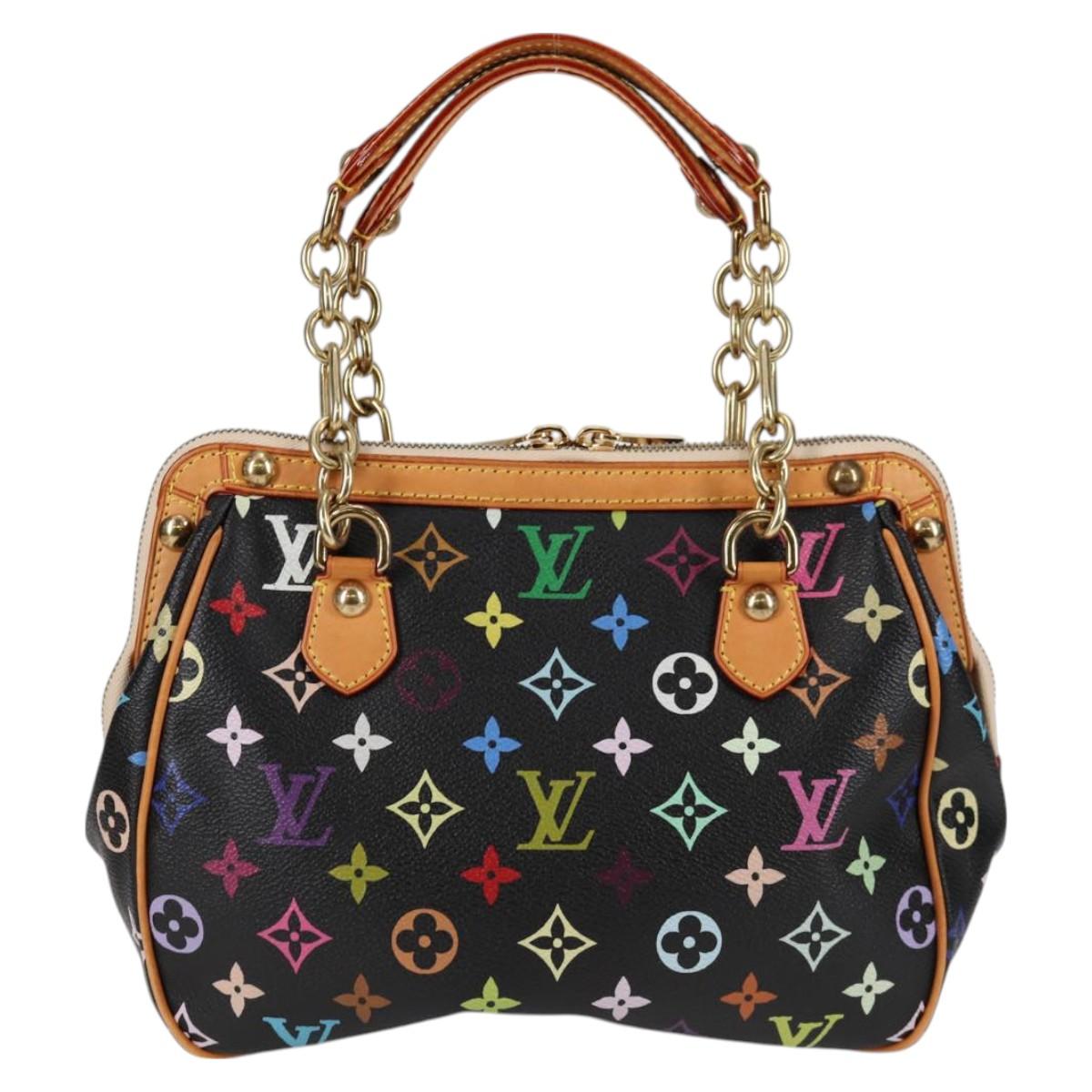 LOUIS VUITTON Monogram Multicolor Gracie MM Hand Bag Black M92591 Auth 126225SV