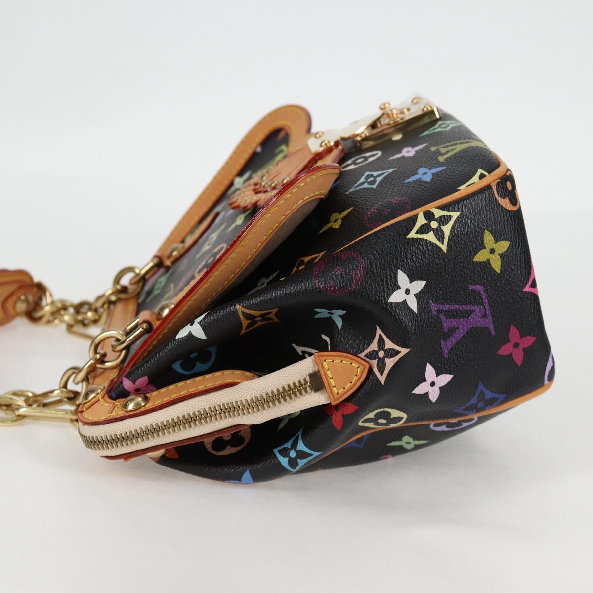 LOUIS VUITTON Monogram Multicolor Gracie MM Hand Bag Black M92591 Auth 126225SV