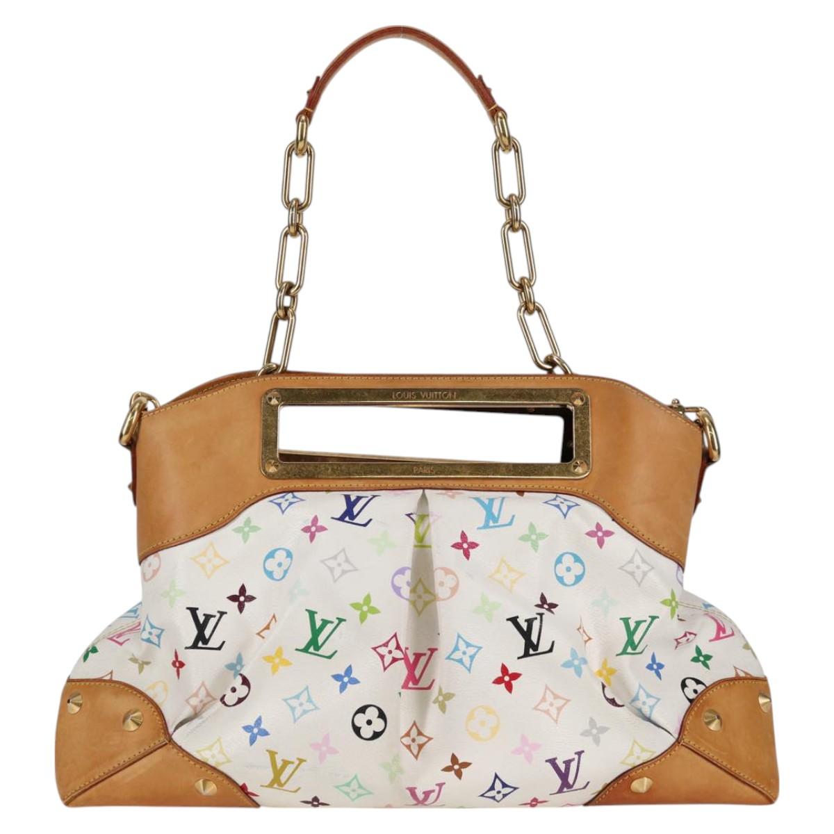LOUIS VUITTON Monogram Multicolor Judy GM Shoulder Bag White M40253 Auth 126227V