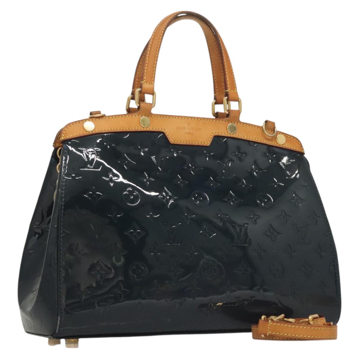 LOUIS VUITTON Vernis Blair MM Hand Bag 2way Grand blue M90054 LV Auth 126234