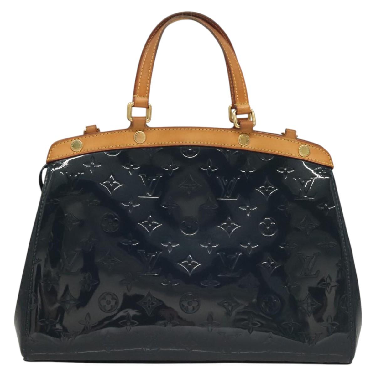 LOUIS VUITTON Vernis Blair MM Hand Bag 2way Grand blue M90054 LV Auth 126234