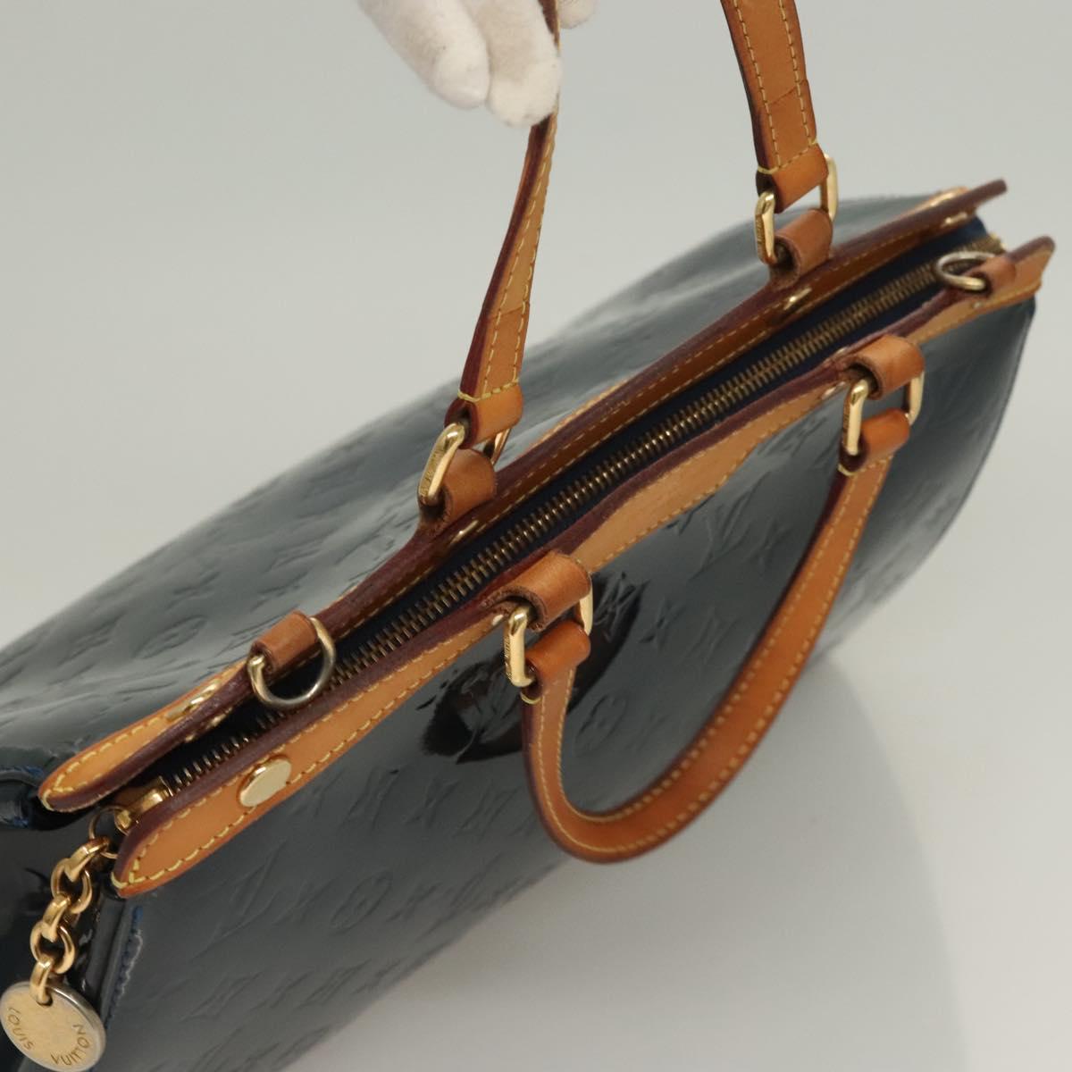 LOUIS VUITTON Vernis Blair MM Hand Bag 2way Grand blue M90054 LV Auth 126234