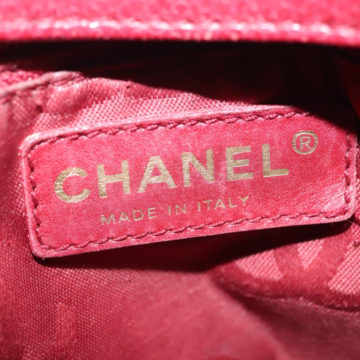 CHANEL Wild Stitch Hand Bag Caviar Skin Bordeaux Gold CC Auth 126239V