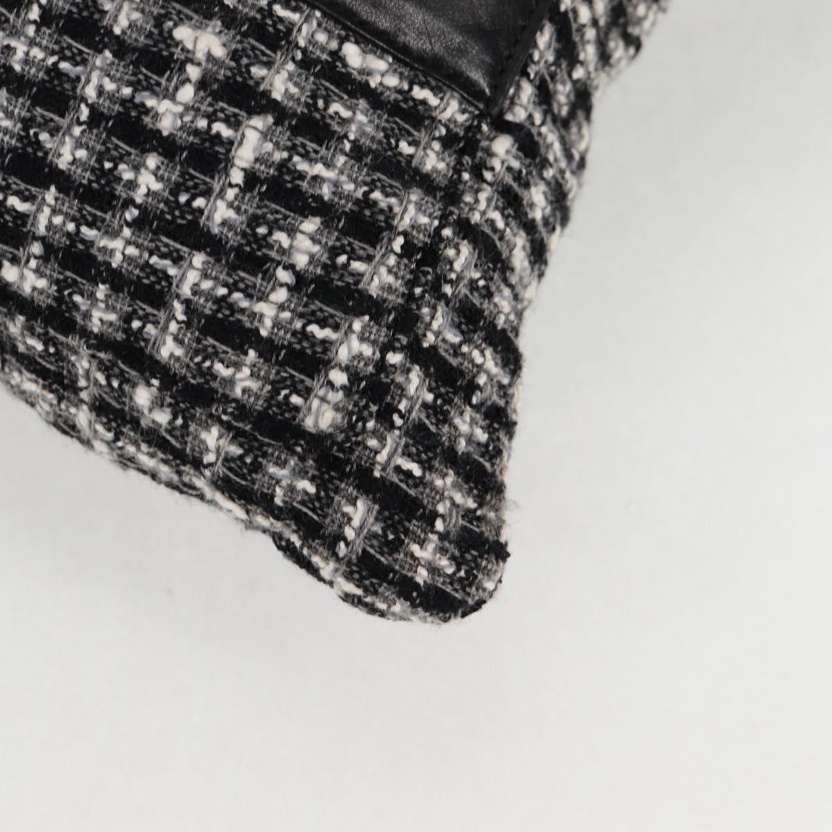 CHANEL Girl Chanel Jacket Shoulder Bag tweed Black White CC Auth 126244SAV
