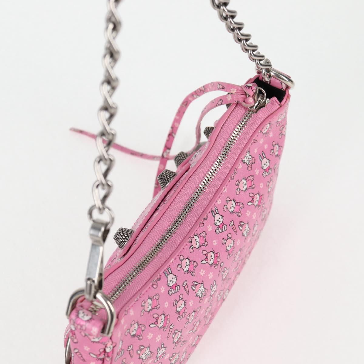 BALENCIAGA luka Goal Hand Bag Leather 2way Pink Silver 695814 Auth 126245M