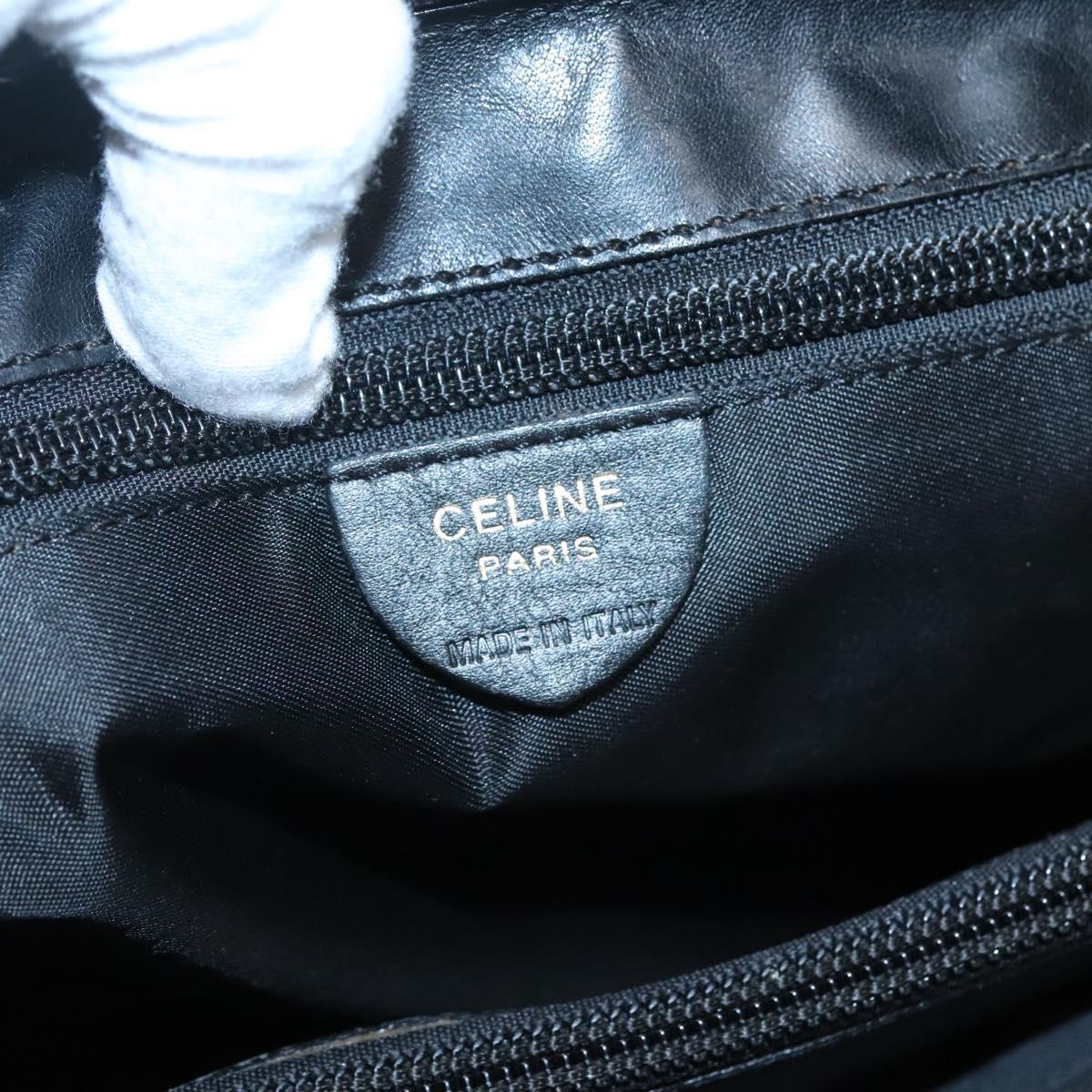 CELINE Tote Bag Nylon Black Gold Auth 126261