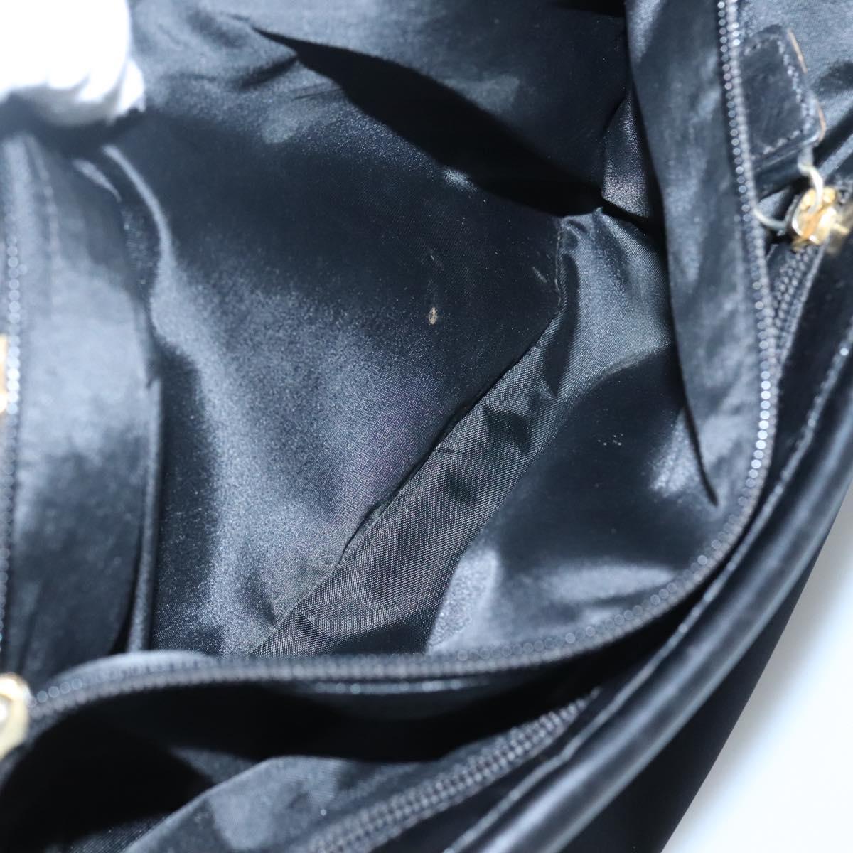 CELINE Tote Bag Nylon Black Gold Auth 126261