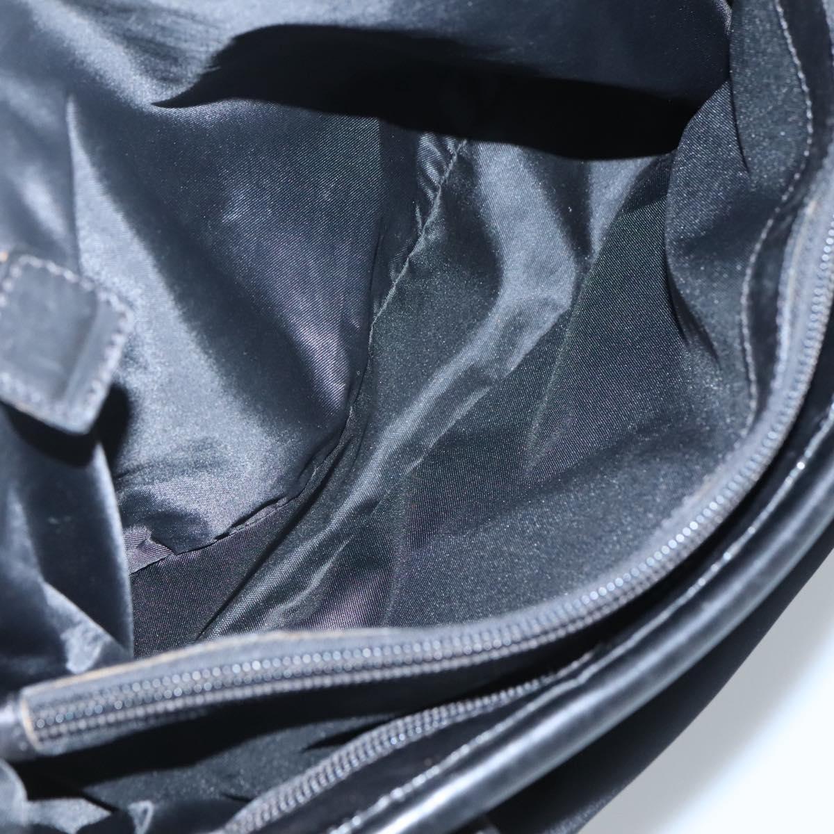 CELINE Tote Bag Nylon Black Gold Auth 126261