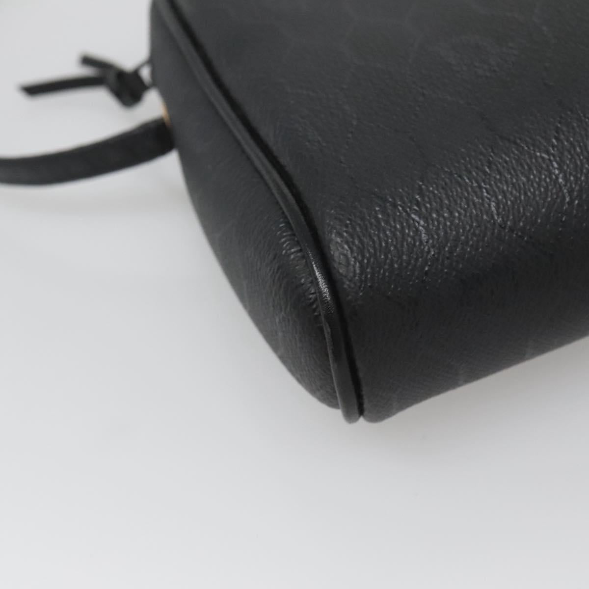 Christian Dior Honeycomb Canvas Shoulder Bag PVC Black Gold Auth 126268
