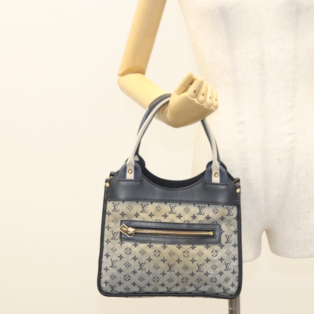 LOUIS VUITTON Monogram Mini Sac Catline Tote Bag Navy M92325 LV Auth 126282