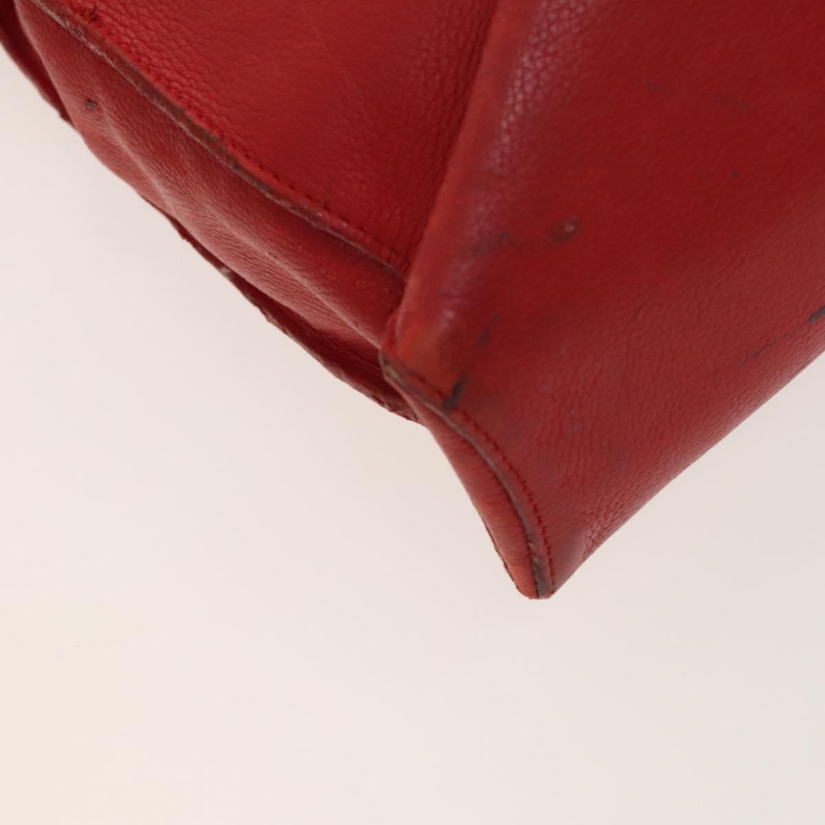 LOUIS VUITTON Hand Bag 2way 2014Stainless Steel Red LV Auth 126285