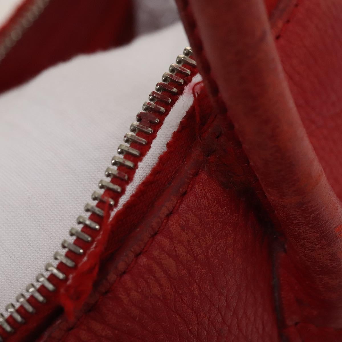 LOUIS VUITTON Hand Bag 2way 2014Stainless Steel Red LV Auth 126285