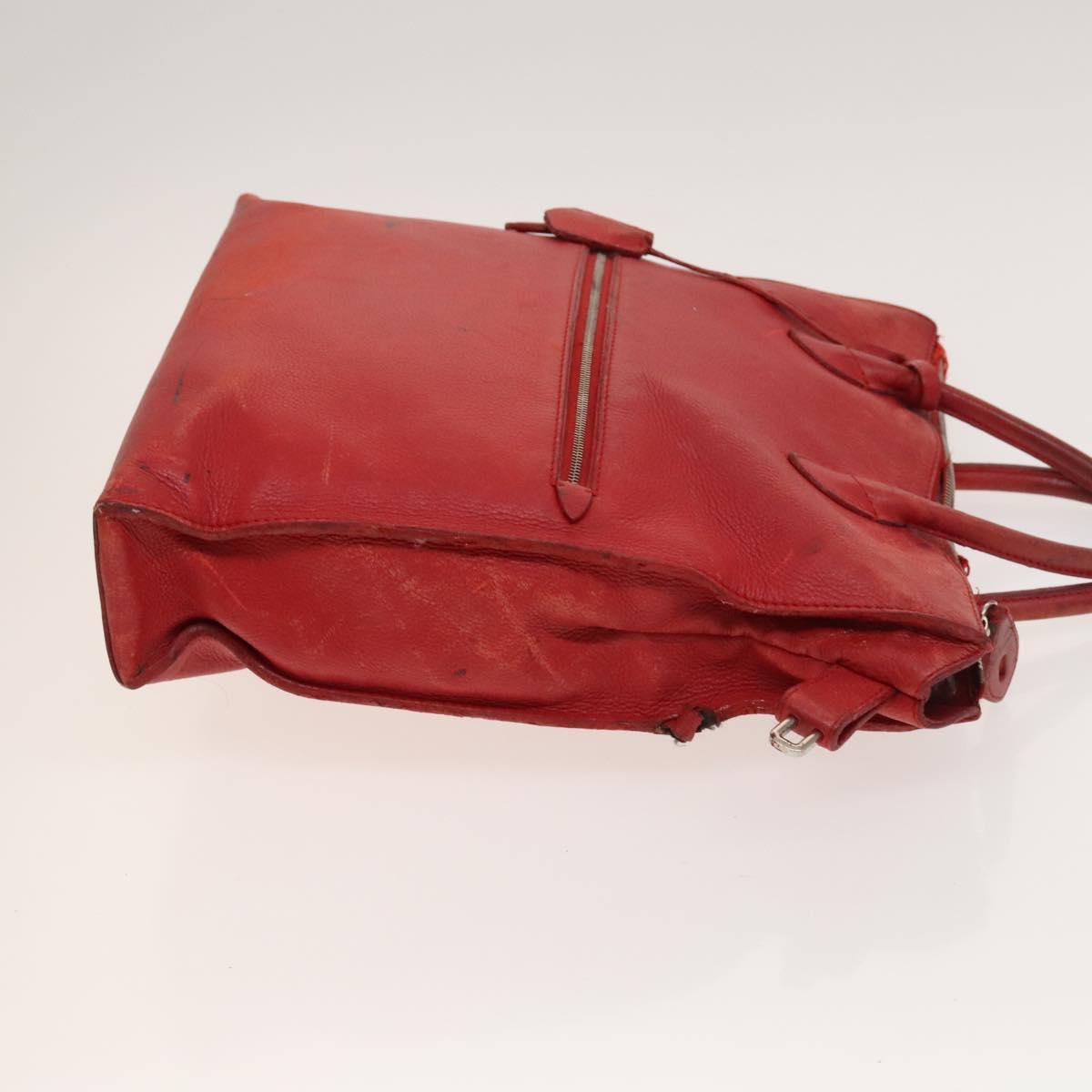 LOUIS VUITTON Hand Bag 2way 2014Stainless Steel Red LV Auth 126285