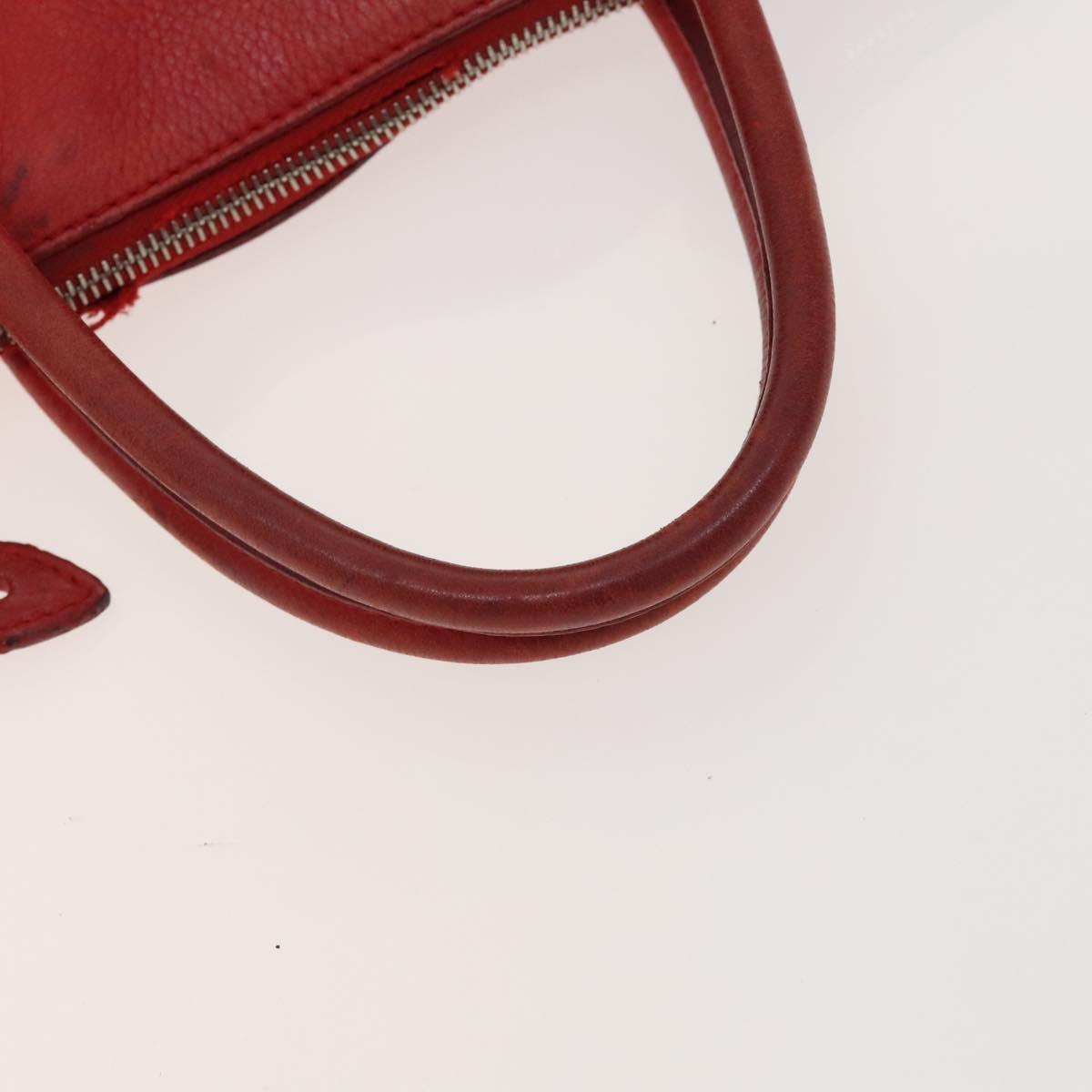 LOUIS VUITTON Hand Bag 2way 2014Stainless Steel Red LV Auth 126285