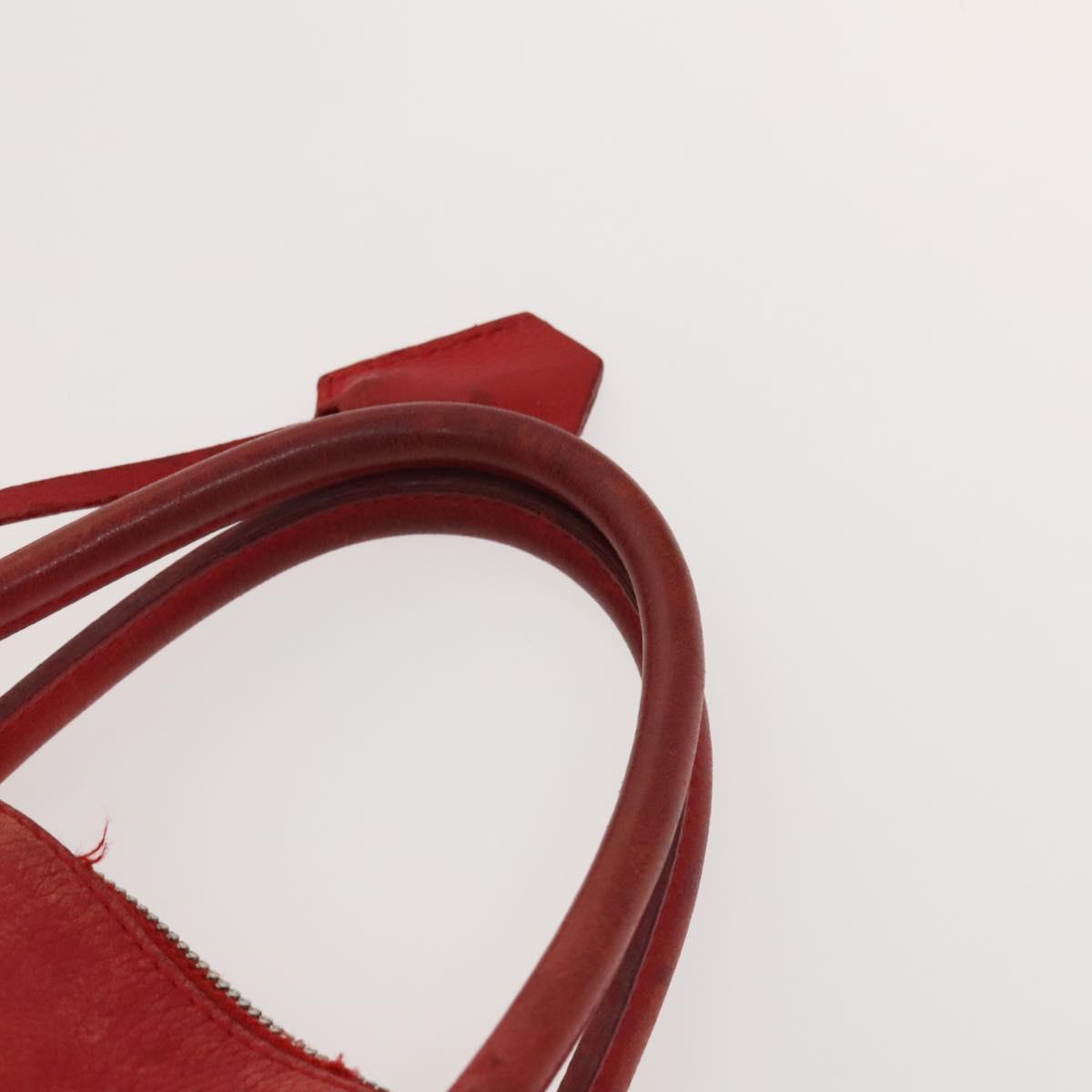 LOUIS VUITTON Hand Bag 2way 2014Stainless Steel Red LV Auth 126285