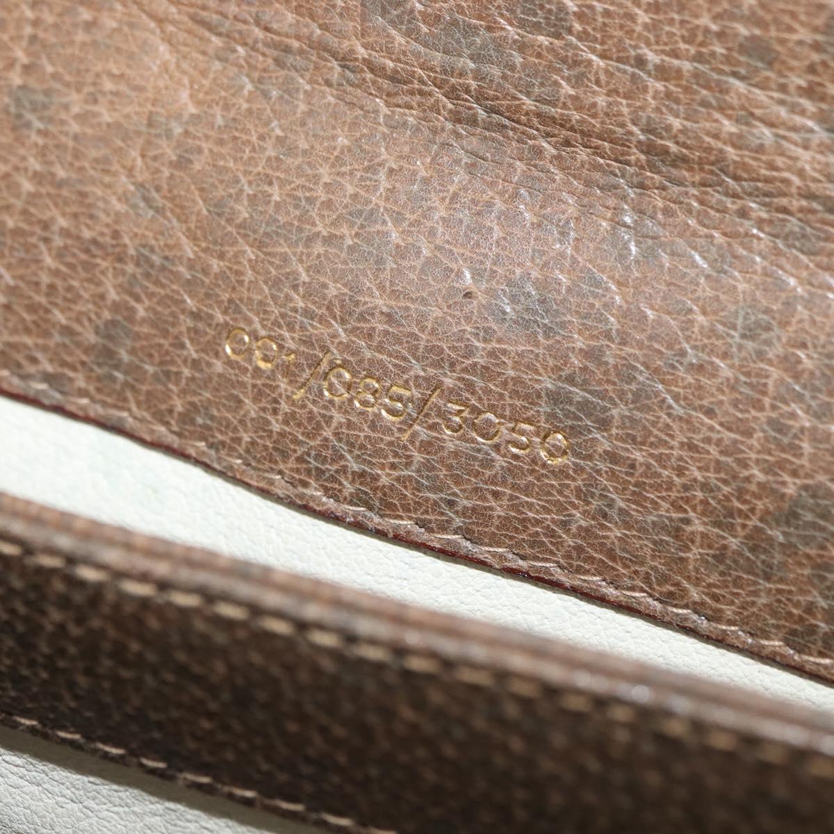 GUCCI Shoulder Bag Leather Brown Gold Auth 126290