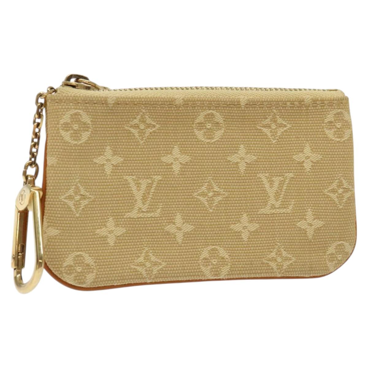 LOUIS VUITTON Monogram Mini Pochette Cles Coin Purse Beige M92438 LV Auth 126319
