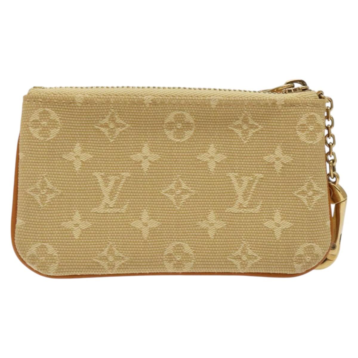 LOUIS VUITTON Monogram Mini Pochette Cles Coin Purse Beige M92438 LV Auth 126319