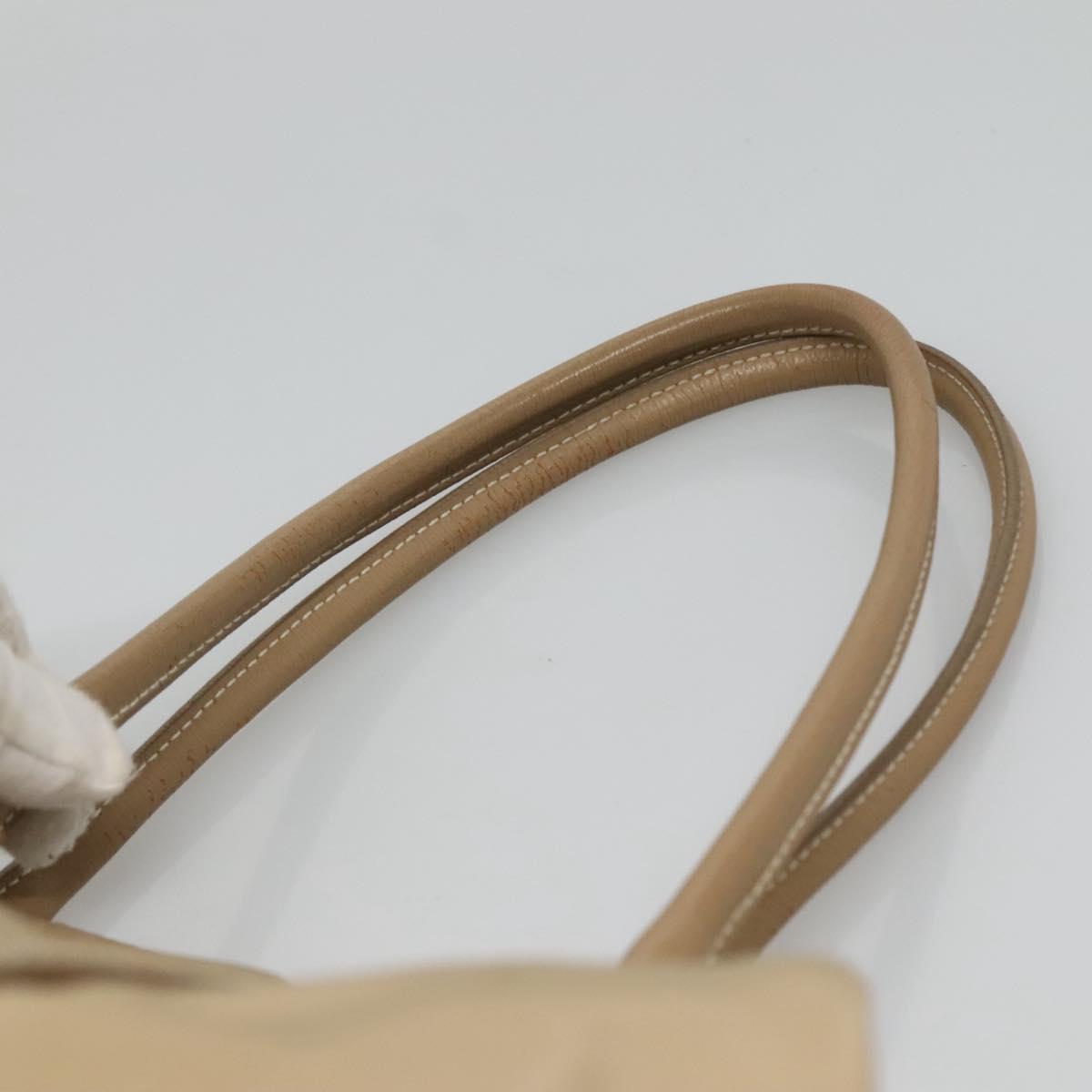 PRADA Hand Bag Nylon Beige Silver Auth 126335