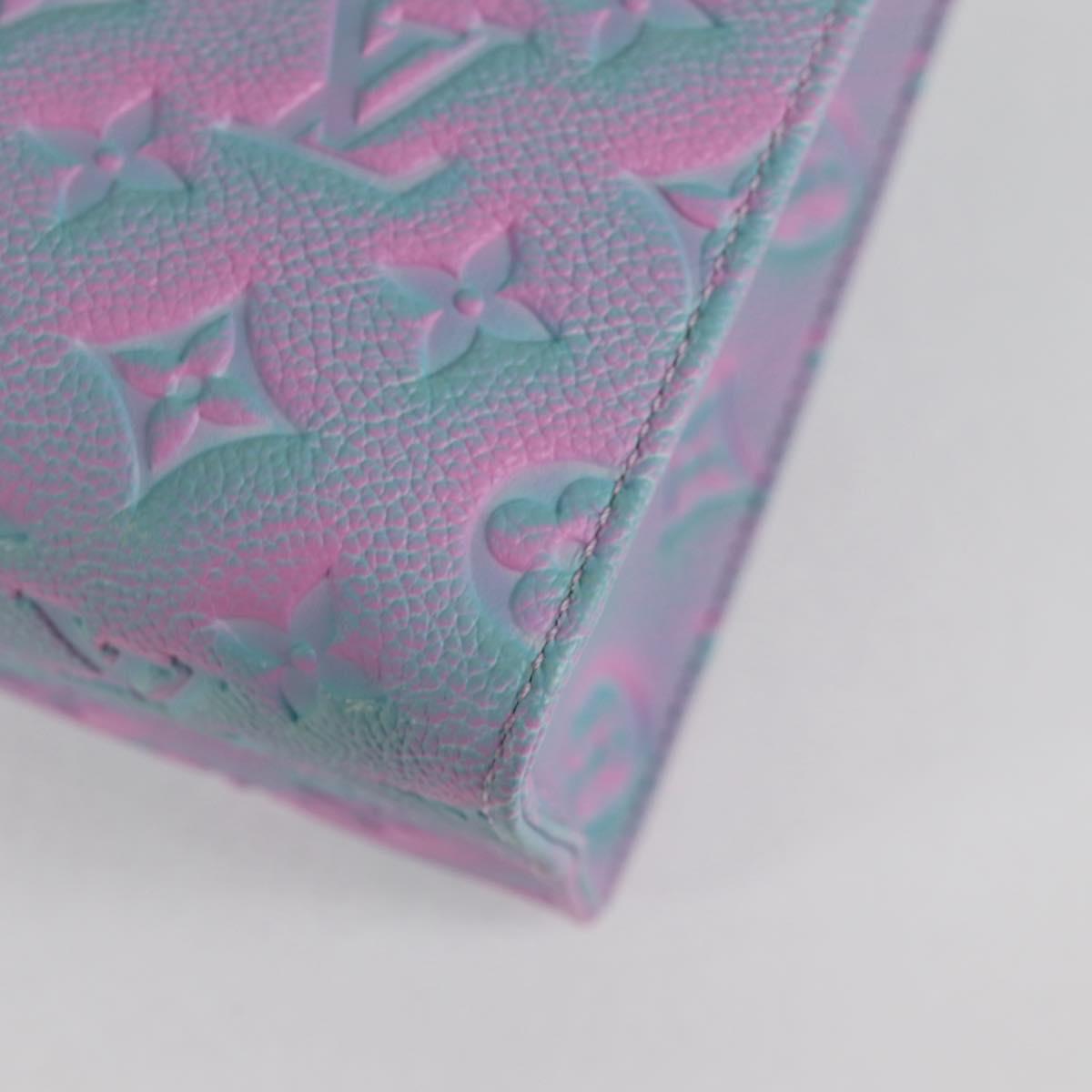 LOUIS VUITTON Monogram Empreinte On The Go PM Bag 2way Blue M46067 Auth 126345SM