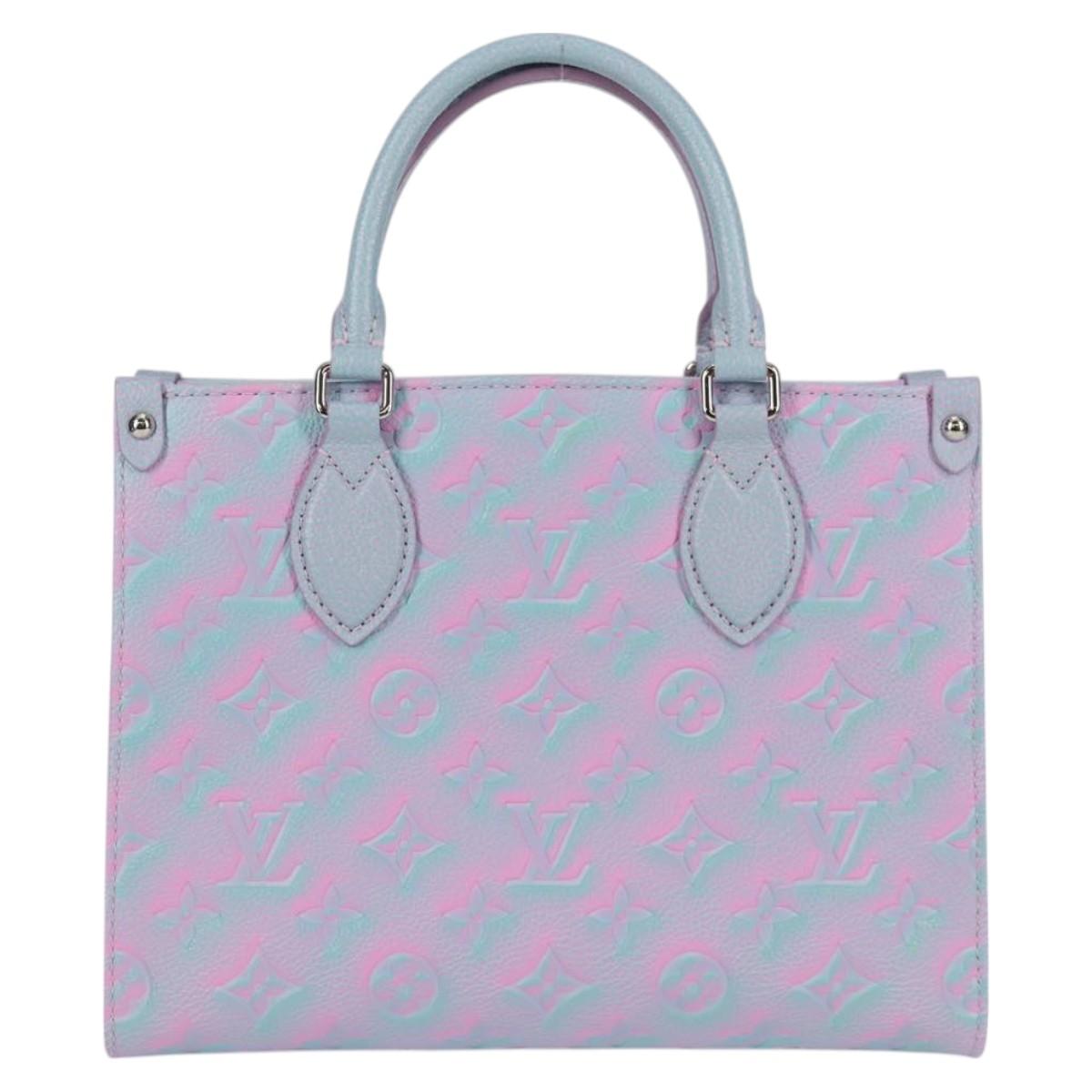 LOUIS VUITTON Monogram Empreinte On The Go PM Bag 2way Blue M46067 Auth 126345SM