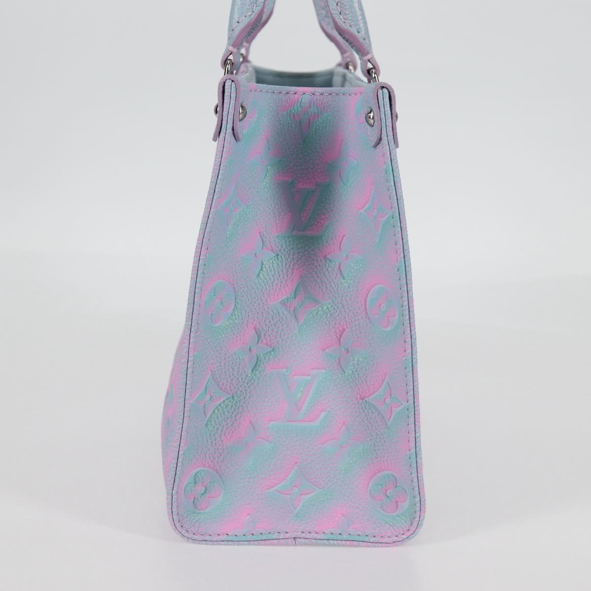 LOUIS VUITTON Monogram Empreinte On The Go PM Bag 2way Blue M46067 Auth 126345SM