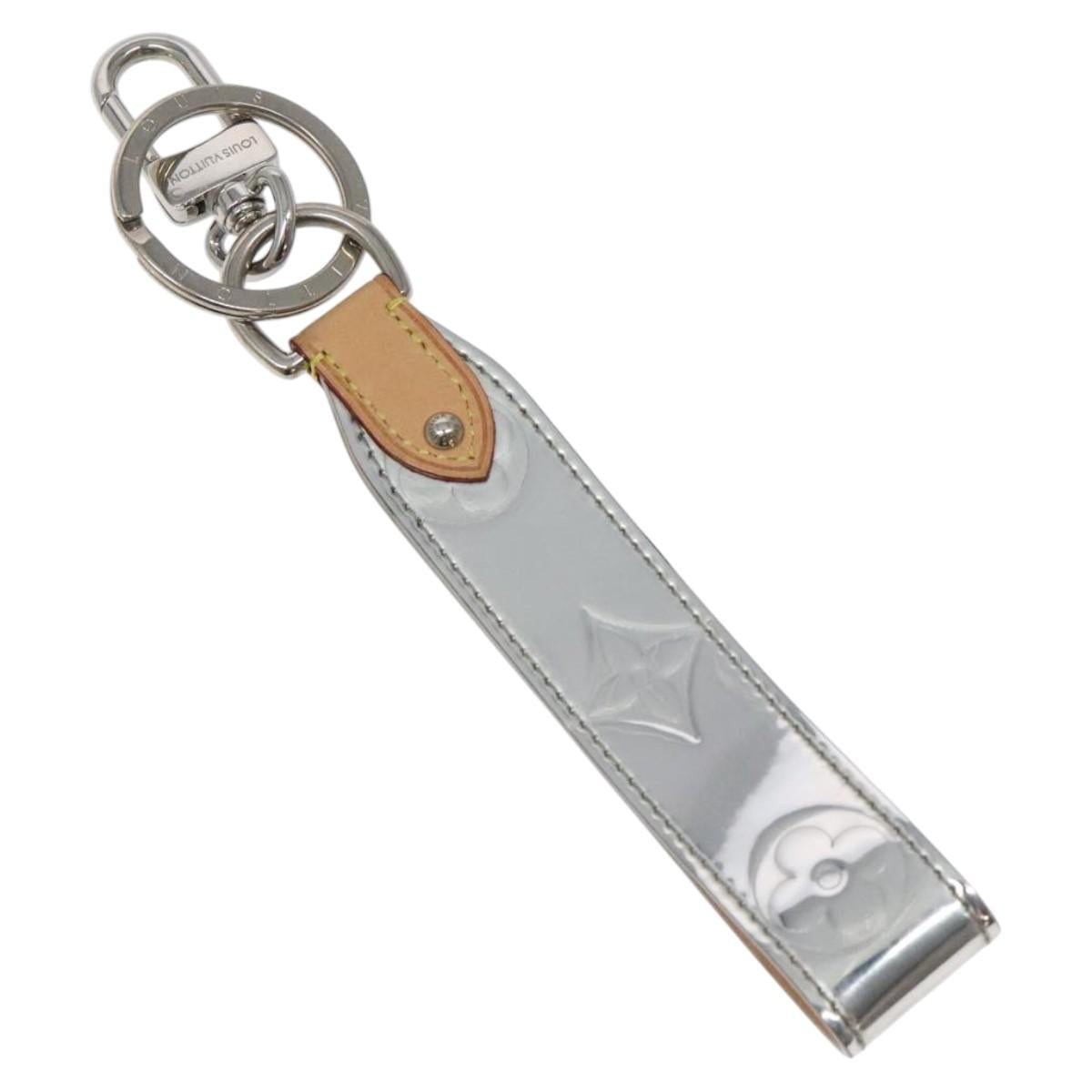 LOUIS VUITTON Monogram Mirror Dragonne Charm Silver MP3151 LV Auth 126347