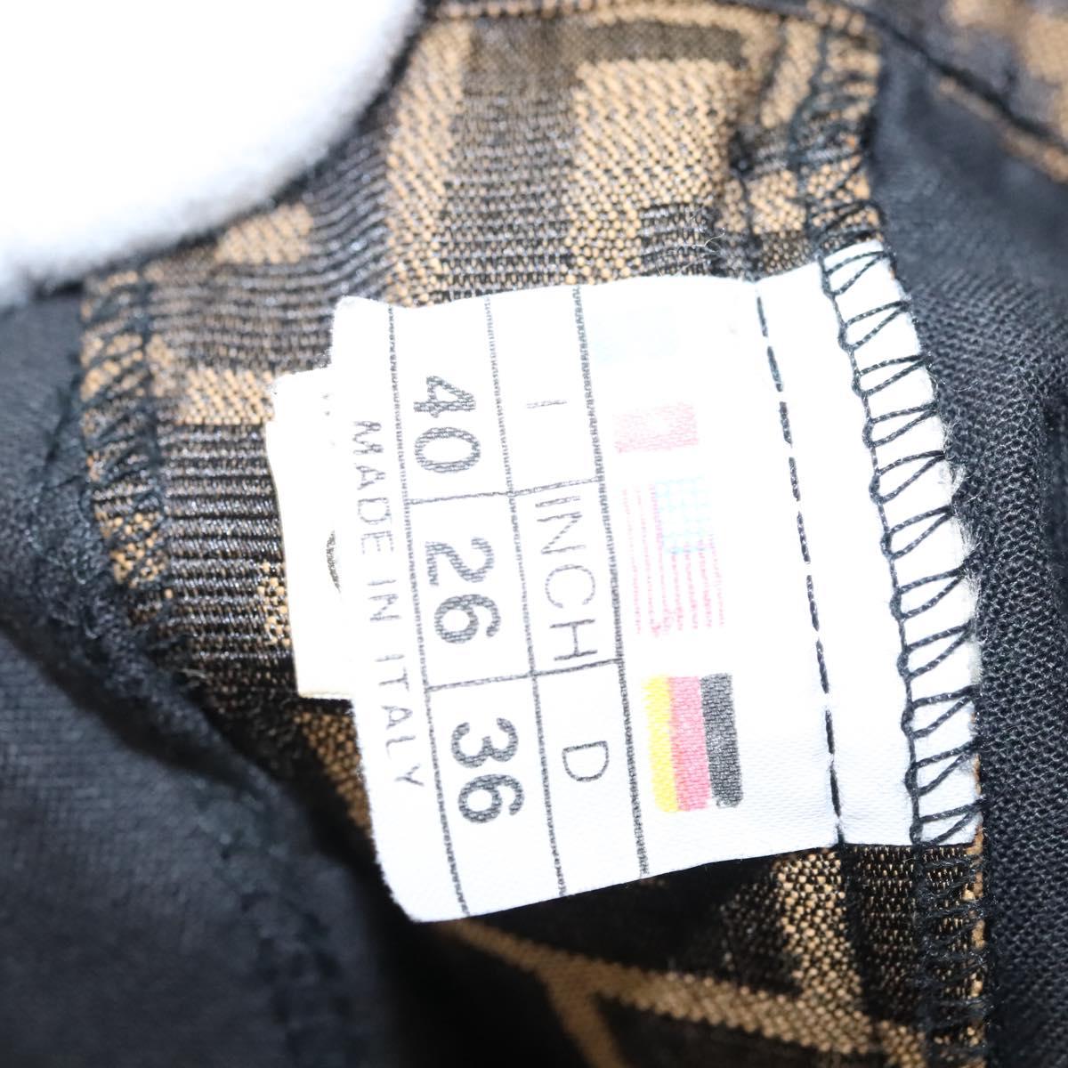 FENDI Zucca Canvas Skirt Black Brown Auth 126349V