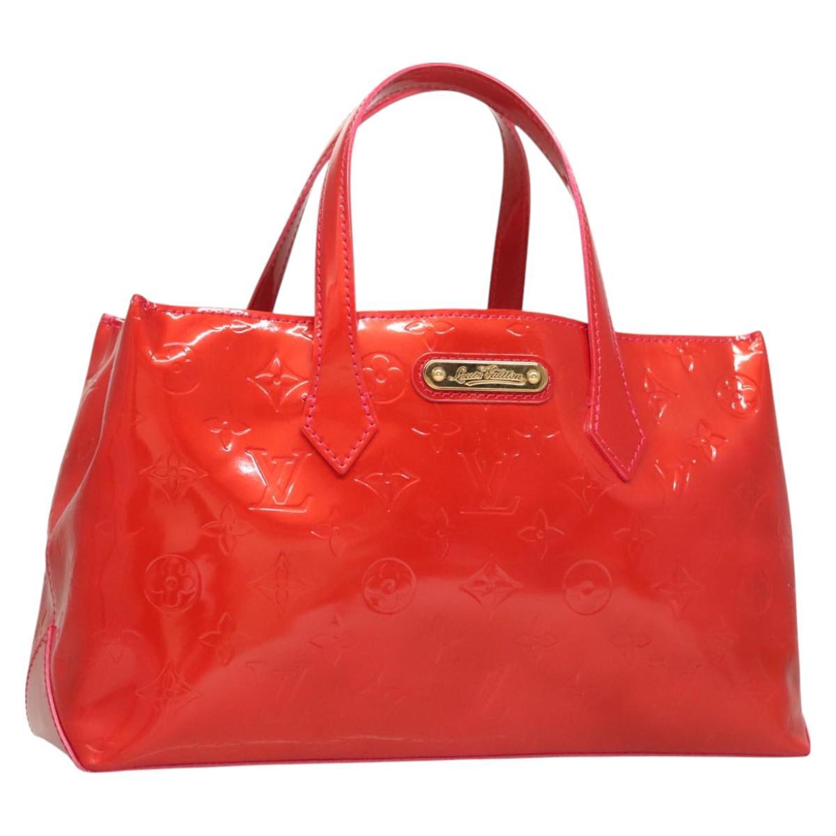 LOUIS VUITTON Monogram Vernis Wilshire PM Hand Bag Rose Pop M93643 Auth 126362